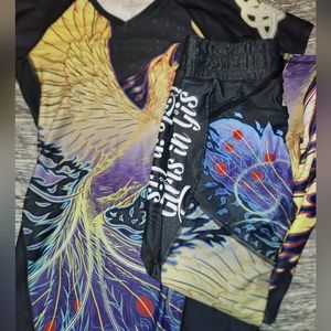 GirlsInGis X Gaidama X Meerkatsu "Rise of the Phoenix" set, rashguard/spats, Sm